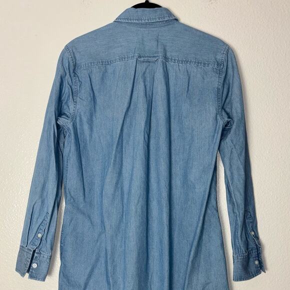 Everlane Chambray Shirt Dress Women's XS/0 Light Wash Blue Long Sleeves cotton - Picture 12 of 16